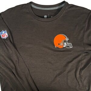 Cleveland Browns Nike Shirt Mens Small Brown Long Sleeve NFL Onfield Dri-FIT
